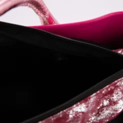 Sac cabas épaule anse pochette brillante 40x30x12cm Femme O BAG