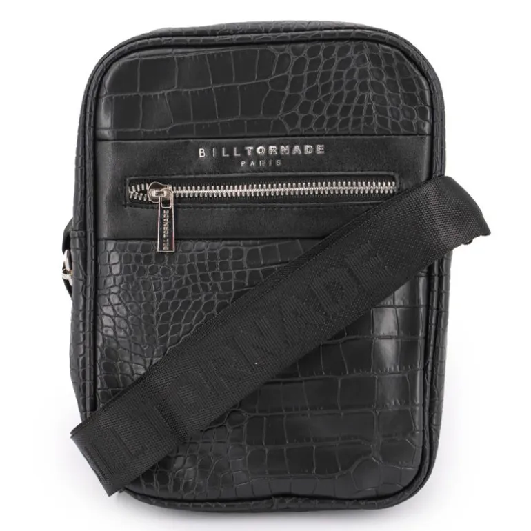 Sacoche bandoulière noir croco Homme BILL TORNADE