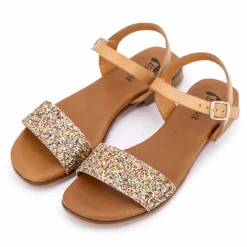 Sandale plate bride à paillettes Femme BIOSTOCK