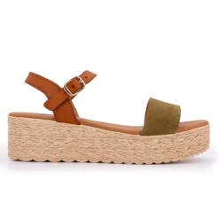Sandales à plateforme bride kaki sev military Femme BIOSTOCK