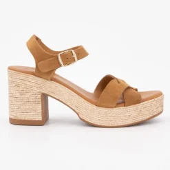 Sandales à talons cuir avec boucle dorée Femme CARLA TORTOSA