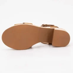 Sandales à talons cuir avec boucle dorée Femme CARLA TORTOSA