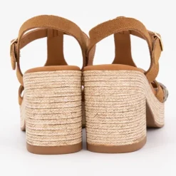 Sandales à talons imprimé léopard avec effet daim Femme CARLA TORTOSA