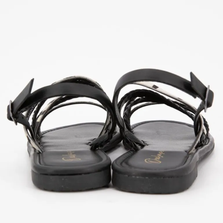 Sandales black tressées Ormia à motif zèbre Femme DEELUXE 74