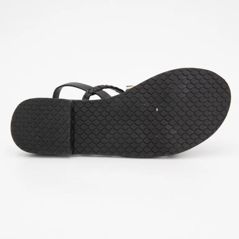 Sandales black tressées Ormia à motif zèbre Femme DEELUXE 74