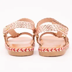 Sandales blister cuir tissé or rose Fille LES TROPEZIENNES PAR M.BELARBI