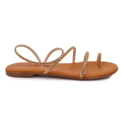 Sandales brides à strass cristale en cuir Femme CARLA TORTOSA