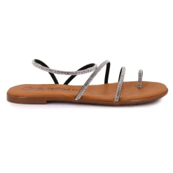 Sandales brides à strass cristale en cuir Femme CARLA TORTOSA