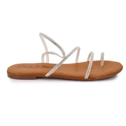 Sandales brides à strass cristale en cuir Femme CARLA TORTOSA