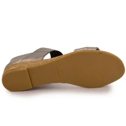 Sandales brillantes effet chromé compensées Femme PINAZ