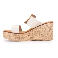 Sandales compensée beige madera boucle en bois Femme BIOSTOCK