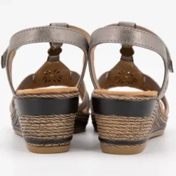 Sandales compensées à talons avec strass à stratch Femme ROMIKA