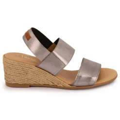 Sandales compensées brillantes semelle corde Femme PINAZ