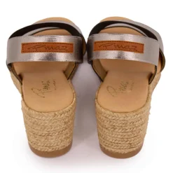 Sandales compensées brillantes semelle corde Femme PINAZ