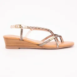 Sandales compensées cuir Homatres irisé avec tresses Femme LES TROPEZIENNES PAR M.BELARBI