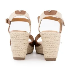 Sandales compensées imprimé léopard avec boucle doré Femme TOM TAILOR