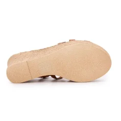 Sandales compensées lanières tressées avec boucle doré Femme CARLA TORTOSA