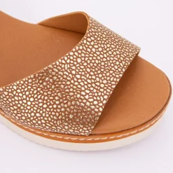 Sandales compensées marron à motif Femme BIOSTOCK
