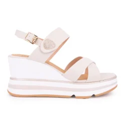 Sandales compensées plateforme à boucle avec bijou Femme KEYS