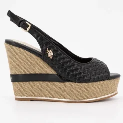 Sandales compensées tissés logo gold Femme US POLO