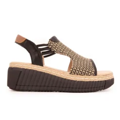 Sandales compensées tressées semelle noire Femme TOM TAILOR