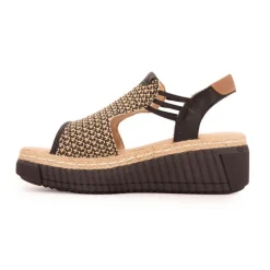 Sandales compensées tressées semelle noire Femme TOM TAILOR