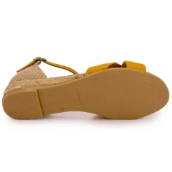 Sandales croisées jaune avec boucle Femme PINAZ