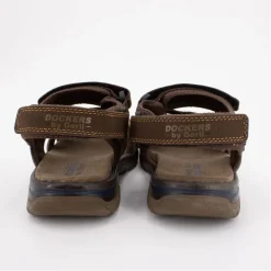 Sandales de marche cuir chocolat à scratch Homme DOCKERS BY GERLI