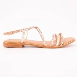 Sandales Homage lanières à tresses gold Femme LES TROPEZIENNES PAR M.BELARBI
