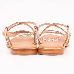 Sandales Homage lanières à tresses gold Femme LES TROPEZIENNES PAR M.BELARBI