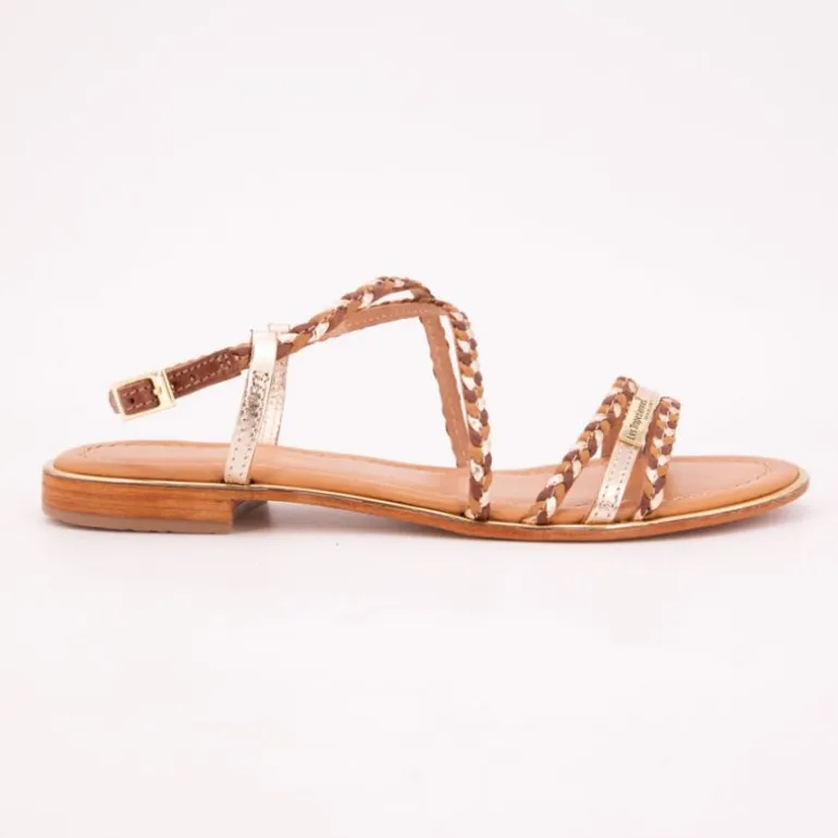 Sandales Homage lanières à tresses gold Femme LES TROPEZIENNES PAR M.BELARBI
