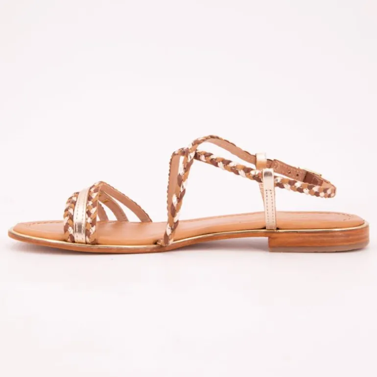 Sandales Homage lanières à tresses gold Femme LES TROPEZIENNES PAR M.BELARBI