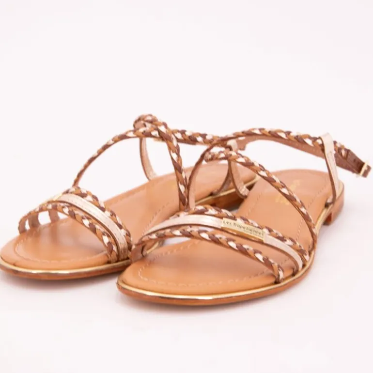 Sandales Homage lanières à tresses gold Femme LES TROPEZIENNES PAR M.BELARBI