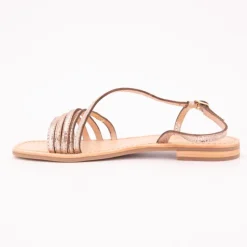 Sandales Hudel or motif peau de serpent Femme LES TROPEZIENNES PAR M.BELARBI