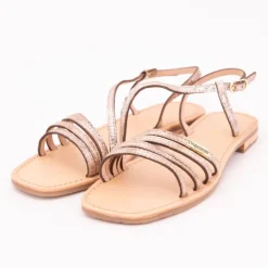 Sandales Hudel or motif peau de serpent Femme LES TROPEZIENNES PAR M.BELARBI