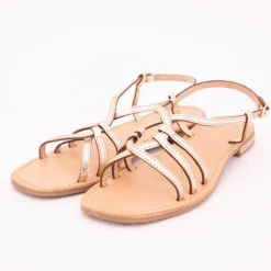 Sandales hudon or à lanières entremelées cuir Femme LES TROPEZIENNES PAR M.BELARBI