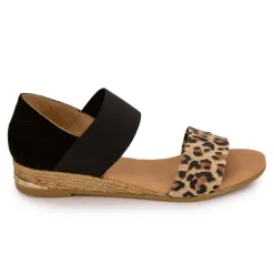 Sandales motif leopard semi compensée Femme PINAZ