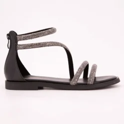 Sandales noires à strass Costa Femme LES TROPEZIENNES PAR M.BELARBI