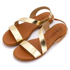 Sandales or grosses lanières lami Femme CARLA TORTOSA