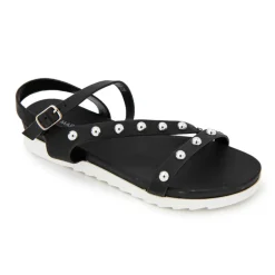 Sandales plates à brides cloutées semelle crantée Femme MARIAMARE