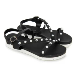 Sandales plates à brides cloutées semelle crantée Femme MARIAMARE