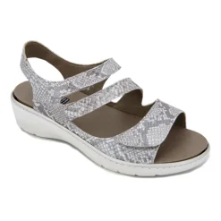 Sandales plates compensées f0550 brides python Femme FLUCHOS