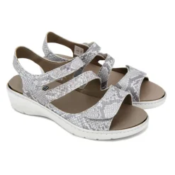 Sandales plates compensées f0550 brides python Femme FLUCHOS