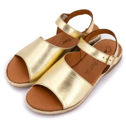 Sandales plates dorées avec boucle Femme CARLA TORTOSA