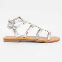 Sandales spartiates avec strass ohlala argenté Femme LES TROPEZIENNES PAR M.BELARBI