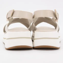 Sandales tissu à rayures semelle épaisse Femme US POLO