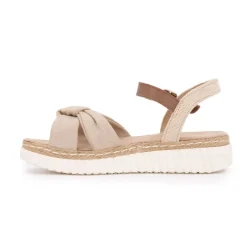 Sandales tissu nouées à boucle doré Femme TOM TAILOR