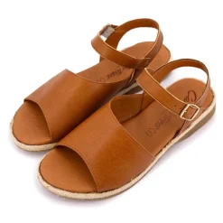 Sandales viena en cuir marron Femme CARLA TORTOSA