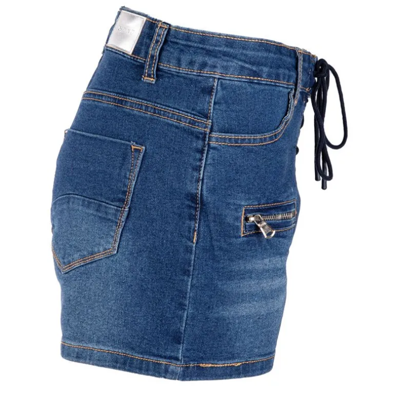 Short avec lacets medium blue denim délavé Femme JOSEPH 'IN