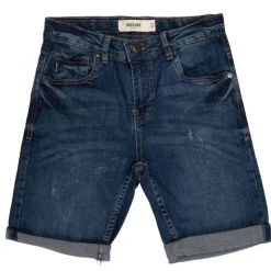 Short bleu foncée denim avec revers Enfant DEELUXE 74